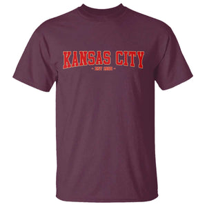 Kansas City T Shirt Retro Style 90s Vintage Unisex Varisty TS10 Maroon Print Your Wear