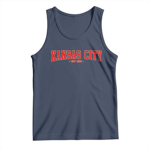KC Game Day Tank Top Retro Style 90s Vintage Unisex Varisty Football TS10 Navy Print Your Wear