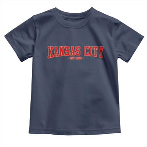 KC Game Day Toddler T Shirt Retro Style 90s Vintage Unisex Varisty Football TS10 Navy Print Your Wear
