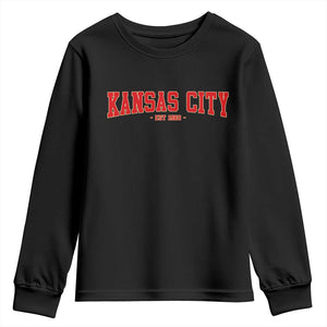 Kansas City Youth Sweatshirt Retro Style 90s Vintage Unisex Varisty TS10 Black Print Your Wear