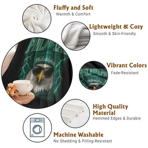 Philadelphia Fan Throw Blanket Retro Eagle Bootleg Sports Fan TS10 Print Your Wear