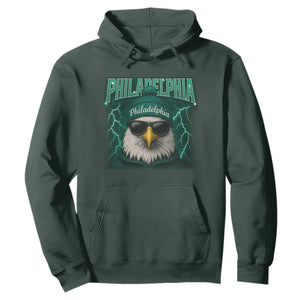 Philadelphia Fan Hoodie Retro Eagle Bootleg Sports Fan TS10 Dark Forest Green Print Your Wear