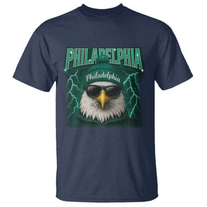 Philadelphia Fan T Shirt Retro Eagle Bootleg Sports Fan TS10 Navy Print Your Wear