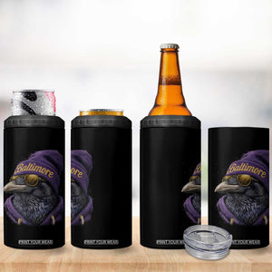 RF Football Lover 4 in 1 Can Cooler Tumbler Vintage Maryland Edgar Allan Poe The Flock Game Day TS10 Print Your Wear