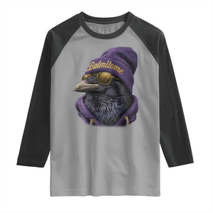 Baltimore Raglan Shirt Vintage Maryland Edgar Allan Poe Raven Game Day TS10 Sport Gray Black Print Your Wear