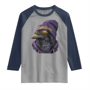 Baltimore Raglan Shirt Vintage Maryland Edgar Allan Poe Raven Game Day TS10 Sport Gray Navy Print Your Wear