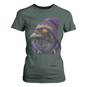 Baltimore T Shirt For Women Vintage Maryland Edgar Allan Poe Raven Game Day TS10 Dark Forest Green Print Your Wear