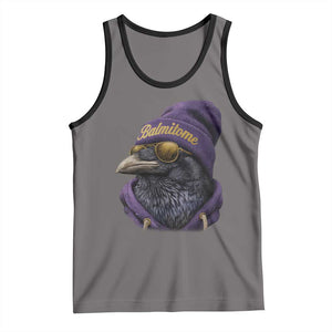 Baltimore Tank Top Vintage Maryland Edgar Allan Poe Raven Game Day TS10 Deep Heather Black Print Your Wear
