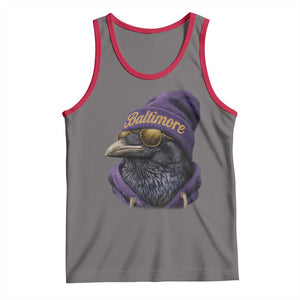RF Football Lover Tank Top Vintage Maryland Edgar Allan Poe The Flock Game Day TS10 Deep Heather Red Print Your Wear