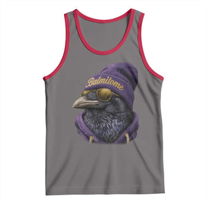 Baltimore Tank Top Vintage Maryland Edgar Allan Poe Raven Game Day TS10 Deep Heather Red Print Your Wear