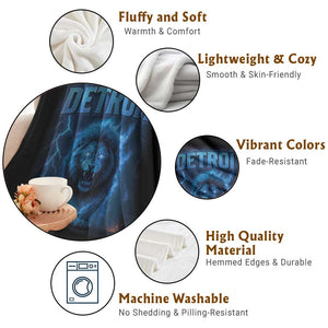 Retro Detroit Football Throw Blanket Love Lions Bootleg Vintage Rap Tee TS10 Print Your Wear