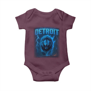 Retro Detroit Football Baby Onesie Love Lions Bootleg Vintage Rap Tee TS10 Maroon Print Your Wear