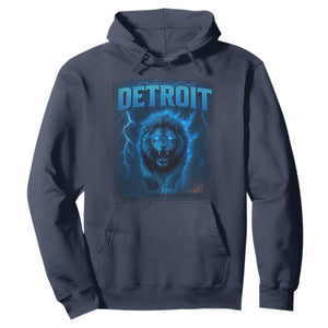 Retro Detroit Football Hoodie Love Lions Bootleg Vintage Rap Tee TS10 Navy Print Your Wear