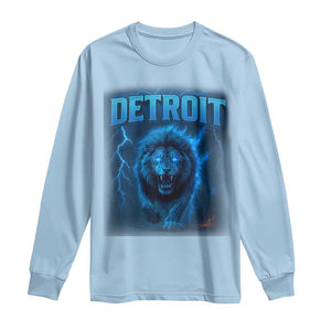 Retro Detroit Football Long Sleeve Shirt Love Lions Bootleg Vintage Rap Tee TS10 Light Blue Print Your Wear