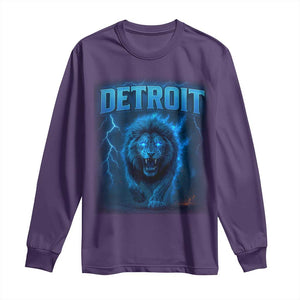 Retro Detroit Football Long Sleeve Shirt Love Lions Bootleg Vintage Rap Tee TS10 Purple Print Your Wear