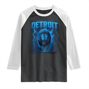 Retro Detroit Football Raglan Shirt Love Lions Bootleg Vintage Rap Tee TS10 Black White Print Your Wear