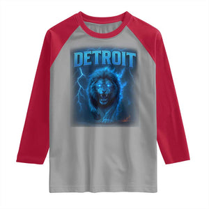 Retro Detroit Football Raglan Shirt Love Lions Bootleg Vintage Rap Tee TS10 Sport Gray Red Print Your Wear