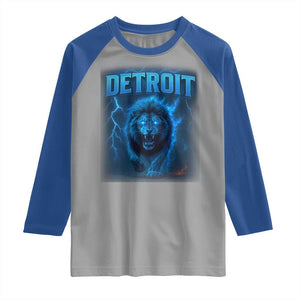 Retro Detroit Football Raglan Shirt Love Lions Bootleg Vintage Rap Tee TS10 Sport Gray Royal Print Your Wear