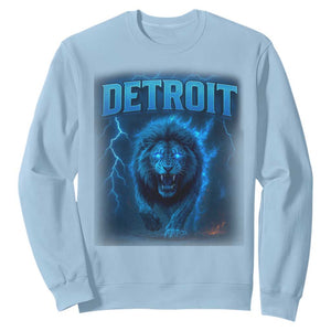 Retro Detroit Football Sweatshirt Love Lions Bootleg Vintage Rap Tee TS10 Light Blue Print Your Wear