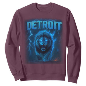 Retro Detroit Football Sweatshirt Love Lions Bootleg Vintage Rap Tee TS10 Maroon Print Your Wear