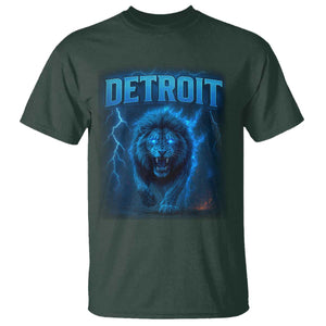 Retro Detroit Football T Shirt Love Lions Bootleg Vintage Rap Tee TS10 Dark Forest Green Print Your Wear