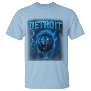 Retro Detroit Football T Shirt Love Lions Bootleg Vintage Rap Tee TS10 Light Blue Print Your Wear
