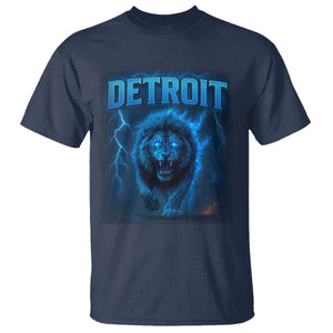 Retro Detroit Football T Shirt Love Lions Bootleg Vintage Rap Tee TS10 Navy Print Your Wear