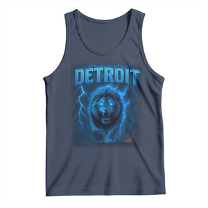 Retro Detroit Football Tank Top Love Lions Bootleg Vintage Rap Tee TS10 Navy Print Your Wear