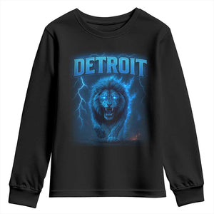 Retro Detroit Football Youth Sweatshirt Love Lions Bootleg Vintage Rap Tee TS10 Black Print Your Wear