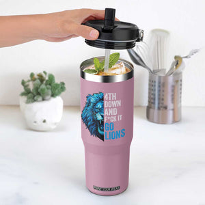 LF Game Day Flip Straw Tumbler Funny 4th Down F*ck It Blue Team Sports Fan TS10 One Size: 30 oz Light Pink Print Your Wear