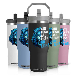LF Game Day Flip Straw Tumbler Funny 4th Down F*ck It Blue Team Sports Fan TS10 Print Your Wear