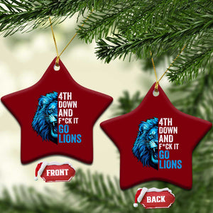 LF Game Day Ceramic Ornament Funny 4th Down F*ck It Blue Team Sports Fan TS10 Print Your Wear