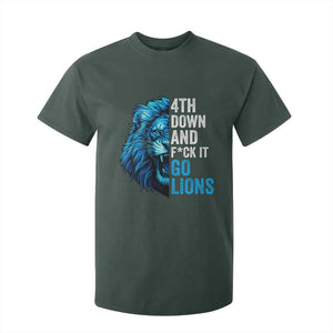 Go Lions T Shirt For Kid Funny 4th Down F*ck It Blue Lion Fan TS10 Dark Forest Green Print Your Wear