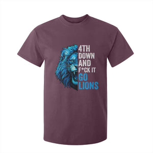 Go Lions T Shirt For Kid Funny 4th Down F*ck It Blue Lion Fan TS10 Maroon Print Your Wear
