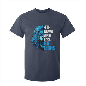 Go Lions T Shirt For Kid Funny 4th Down F*ck It Blue Lion Fan TS10 Navy Print Your Wear