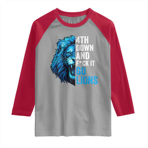 LF Game Day Raglan Shirt Funny 4th Down F*ck It Blue Team Sports Fan TS10 Sport Gray Red Print Your Wear