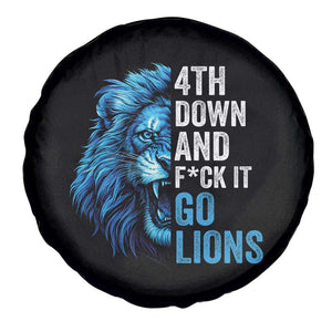 Go Lions Spare Tire Cover Funny 4th Down F*ck It Blue Lion Fan TS10 Print Your Wear