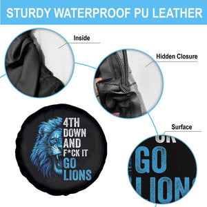 Go Lions Spare Tire Cover Funny 4th Down F*ck It Blue Lion Fan TS10 Print Your Wear