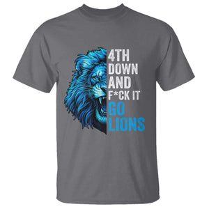 Go Lions T Shirt Funny 4th Down F*ck It Blue Lion Fan TS10 Charcoal Print Your Wear