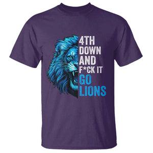 Go Lions T Shirt Funny 4th Down F*ck It Blue Lion Fan TS10 Purple Print Your Wear
