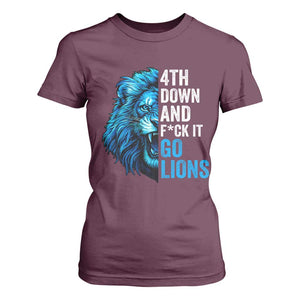 Go Lions T Shirt For Women Funny 4th Down F*ck It Blue Lion Fan TS10 Maroon Print Your Wear