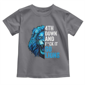 Go Lions Toddler T Shirt Funny 4th Down F*ck It Blue Lion Fan TS10 Charcoal Print Your Wear