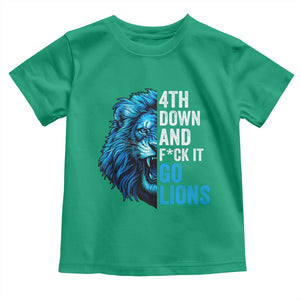 Go Lions Toddler T Shirt Funny 4th Down F*ck It Blue Lion Fan TS10 Irish Green Print Your Wear