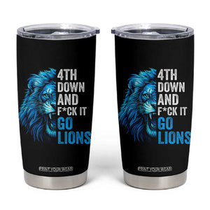 LF Game Day Tumbler Cup Funny 4th Down F*ck It Blue Team Sports Fan TS10 Black Print Your Wear