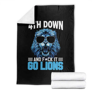 4th Down F*ck It Go Lions Throw Blanket Funny Bold Game Day TS10 Black Print Your Wear