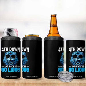 4th Down F*ck It Go Lions 4 in 1 Can Cooler Tumbler Funny Bold Game Day TS10 Print Your Wear