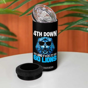 4th Down F*ck It Go Lions 4 in 1 Can Cooler Tumbler Funny Bold Game Day TS10 Print Your Wear