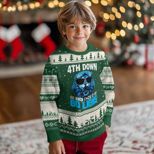 4th Down F*ck It LF Ugly Christmas Sweater Funny Bold Game Day TS10 Forest Green Beige Print Your Wear