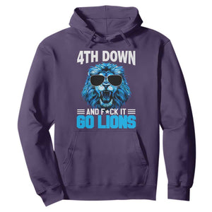 4th Down F*ck It Go Lions Hoodie Funny Bold Game Day TS10 Purple Print Your Wear