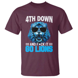 4th Down F*ck It Go Lions T Shirt Funny Bold Game Day TS10 Maroon Print Your Wear
